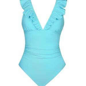 V-Neck One-Piece Swimsuit in Tiffany Blue
Tie up in back
Cupshe
NWT
Women’s L